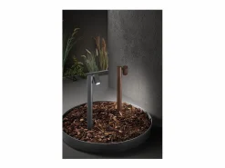 Bolardo de jardín con 1 bombilla E27 máx. 35 W, IP65, aluminio pintado, color antracita - Perenz^