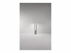 Bolardo LED de jardín Kapp de 14 W, IP65, 1120 lm, 65 cm de altura, 3000 K, aluminio pintado, color cemento - Perenz Gris