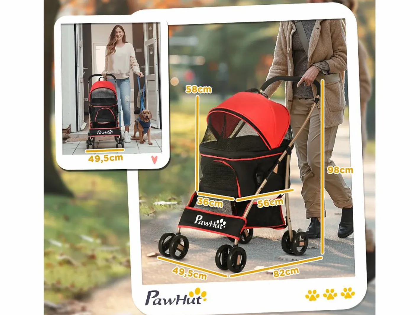 Bolsa de transporte plegable 2 en 1 para perros y gatos, de tela Oxford, color (82 x 49,5 x 98 cm)^