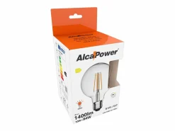 Bombilla|Bombilla LED globo transparente de filamento G125 de 10 W, 1400 lúmenes, 3000 K