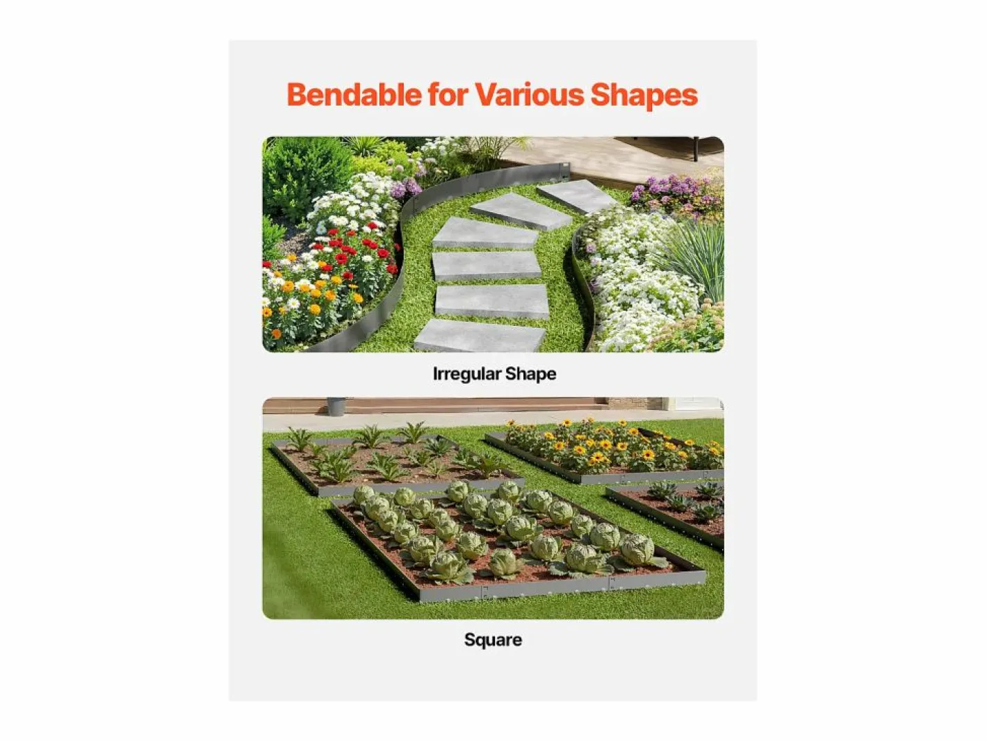 Bordes para Plantar SucceBuy Borde de Jardín de Acero (5 Piezas), 99 x 10 cm, Inoxidable, Oscuro^ Discount