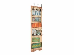 Garden Furniture Borghild Perchero de pared LIVE LIFE con 6 ganchos 120x40 cm Multicolor