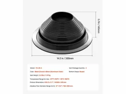 Cañería|Botas de Solera para Tubos SucceBuy Lote de 2 de Techo para Tubos de 15 a 28 cm, EDPM Flexible, Resistente a Altas Temperaturas, Base de Metal Duradero