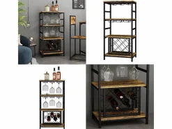 Vicco Botellero|Accesorios Para Vino Y Bar|Botellero roble rústico 50x35x100 vela