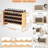 Botellero|Botellero Apilable SucceBuy de 4 Niveles para 36 Botellas, de Madera de Bambú Natural