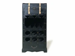 OZAIA Botellero con cofre de madera de abeto y MDF, L.43 x A.100 cm, , CAVINA Negro New