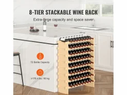 Botellero de Bambú SucceBuy de 8 Niveles para 72 Botellas, Apilable y Modular.^ Discount