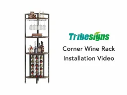 Tribesigns Botellero|Accesorios Para Vino Y Bar|Botellero de esquina con soporte para copas y estantes,