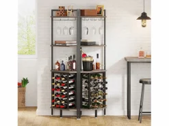 Tribesigns Botellero|Accesorios Para Vino Y Bar|Botellero de esquina con soporte para copas y estantes,