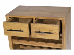 OZAIA Botellero|Accesorios Para Vino Y Bar|Botellero de madera de mindi, 15 botellas, ancho 60 x fondo 35 x alto 80 cm, AVEIRO
