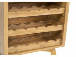 OZAIA Botellero|Accesorios Para Vino Y Bar|Botellero de madera de mindi, 15 botellas, ancho 60 x fondo 35 x alto 80 cm, AVEIRO