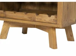 OZAIA Botellero|Accesorios Para Vino Y Bar|Botellero de madera de mindi, 15 botellas, ancho 60 x fondo 35 x alto 80 cm, AVEIRO