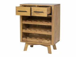 OZAIA Botellero|Accesorios Para Vino Y Bar|Botellero de madera de mindi, 15 botellas, ancho 60 x fondo 35 x alto 80 cm, AVEIRO