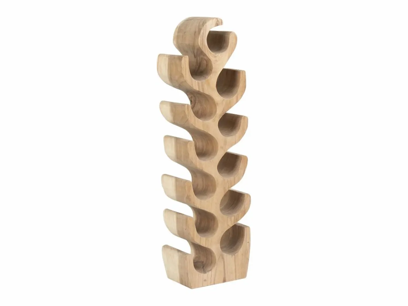 OZAIA Botellero de madera de suar - 2 botellas - Ancho 28 x Alt. 100 cm - Natural - GUIMARAS Color natural claro Discount