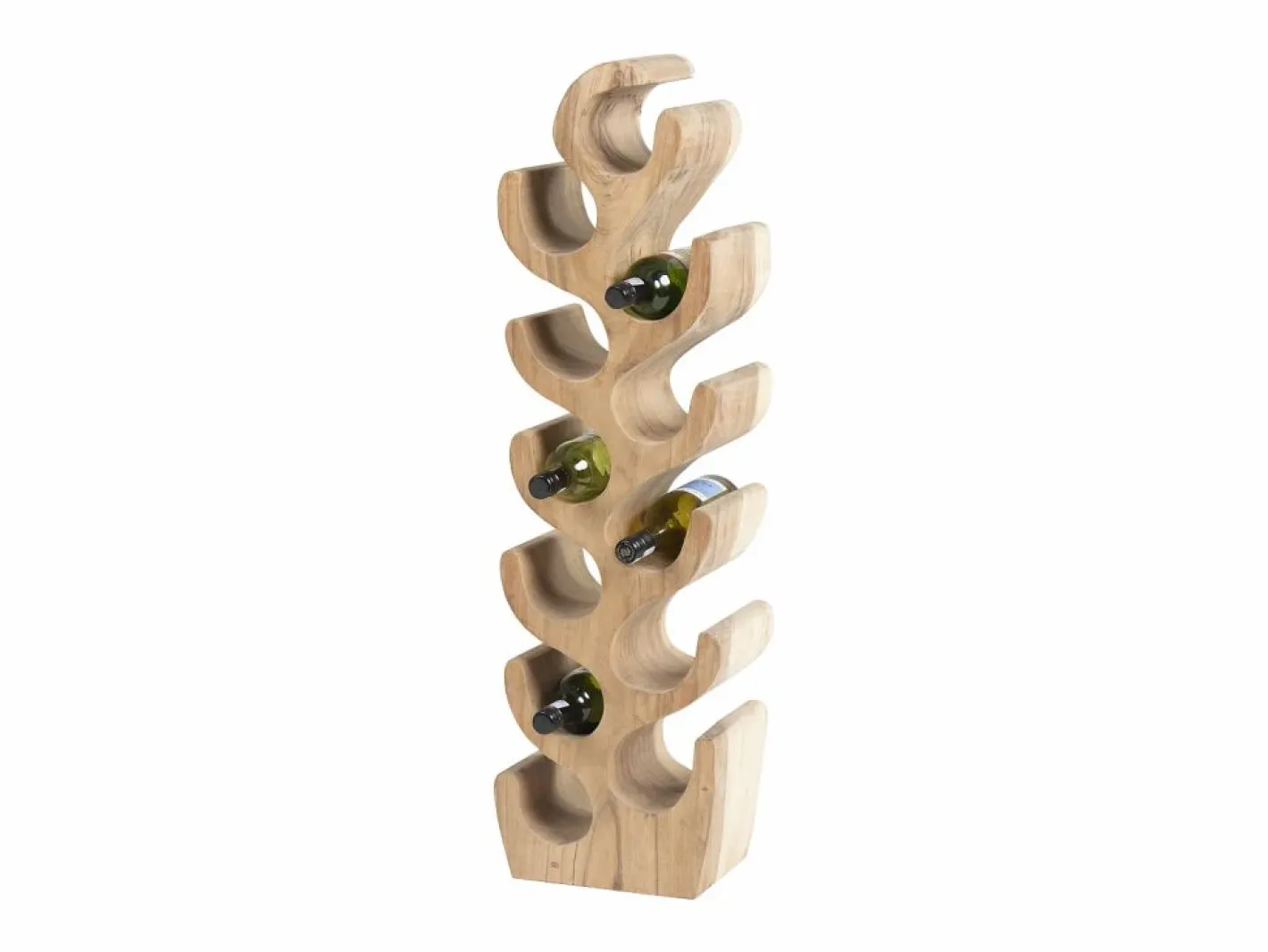 OZAIA Botellero de madera de suar - 2 botellas - Ancho 28 x Alt. 100 cm - Natural - GUIMARAS Color natural claro Discount