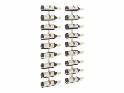 Botellero de pared para 9 botellas 2 unidades hierro ES833479 Blanco New