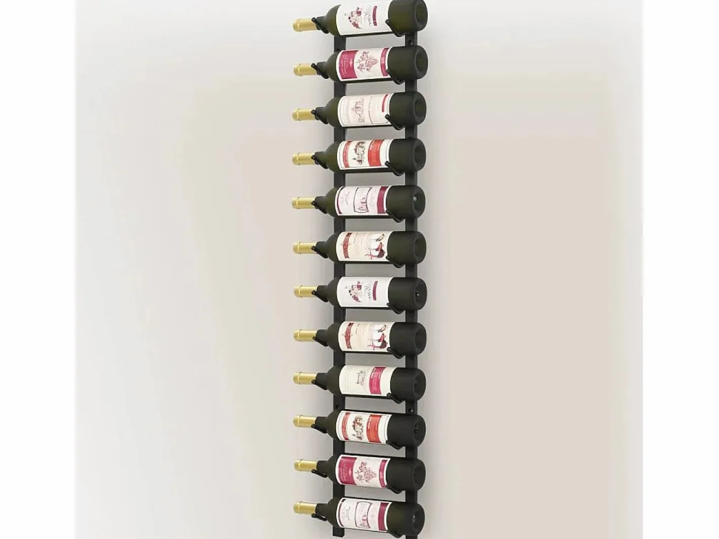 Botellero de pared para 12 botellas hierro ES669904 Negro Best