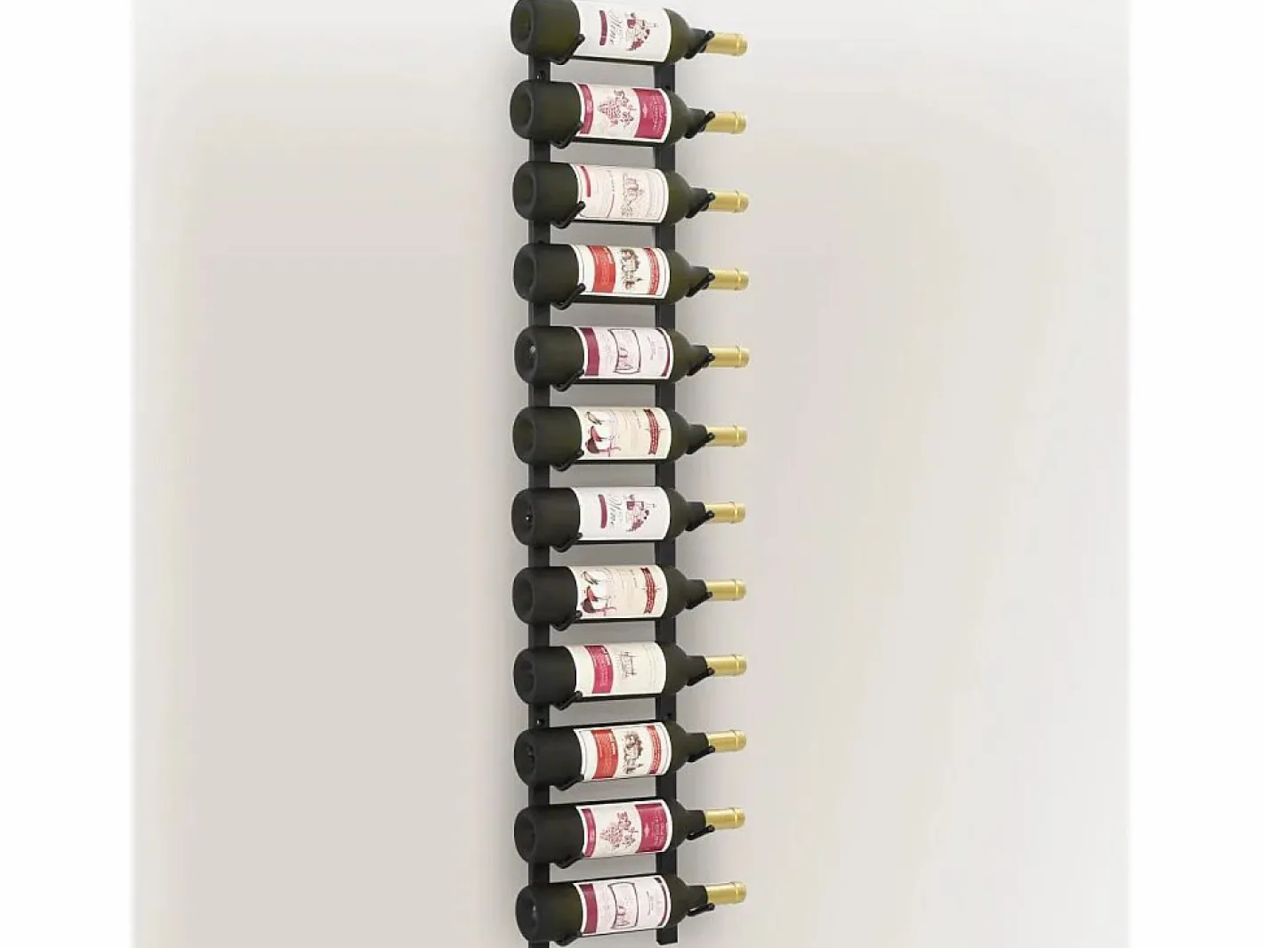 Botellero de pared para 12 botellas hierro ES669904 Negro Best
