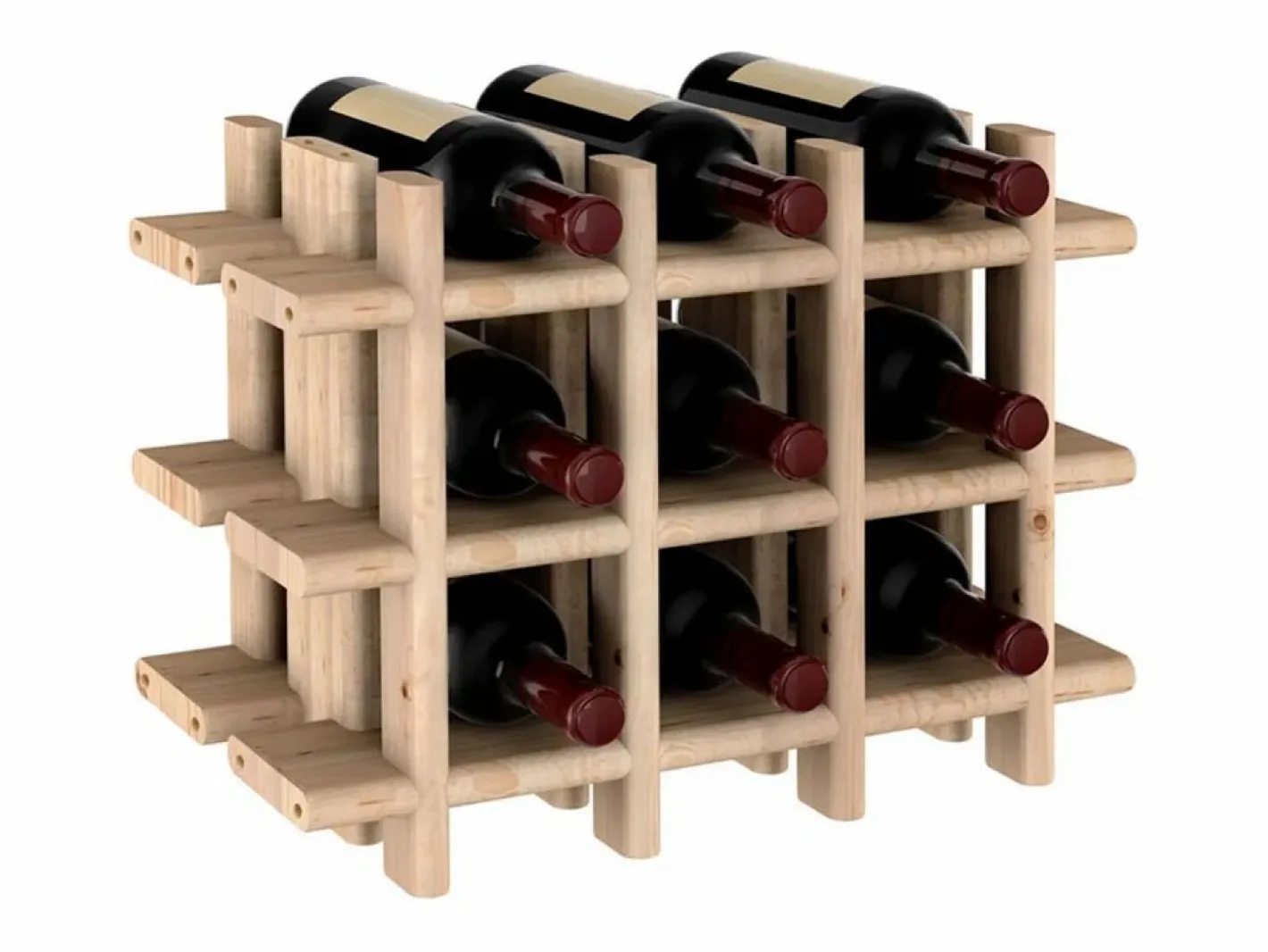 Botellero de pino macizo 9 botellas^Astigarraga