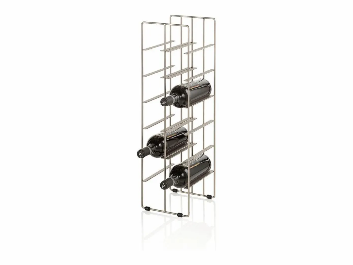 Botellero|Accesorios Para Vino Y Bar|Botellero moderno de metal satinado para 12 botellas de vino Jin