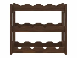 Botellero|Accesorios Para Vino Y Bar|Botellero para 12 botellas madera maciza de pino marrón ES103159