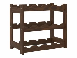 Botellero|Accesorios Para Vino Y Bar|Botellero para 12 botellas madera maciza de pino marrón ES103159
