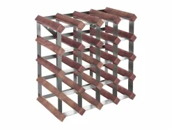 Botellero|Accesorios Para Vino Y Bar|Botellero para 20 botellas madera maciza de pino marrón ES817309