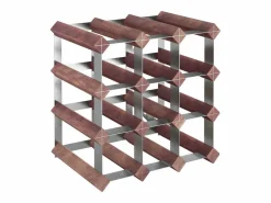 Botellero|Accesorios Para Vino Y Bar|Botellero para 12 botellas madera maciza pino marrón ES708097