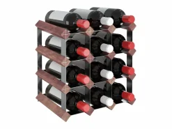 Botellero|Accesorios Para Vino Y Bar|Botellero para 12 botellas madera maciza pino marrón ES708097