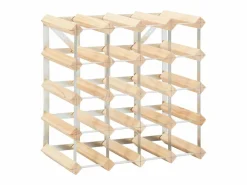 Botellero para 20 botellas de madera maciza de pino ES980642 Beige Discount
