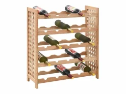 Botellero para 25 botellas madera maciza de nogal 63x25x73 cm ES482751^ Hot