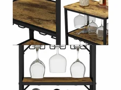 Vicco Botellero|Accesorios Para Vino Y Bar|Botellero roble rústico 50x35x100 vela