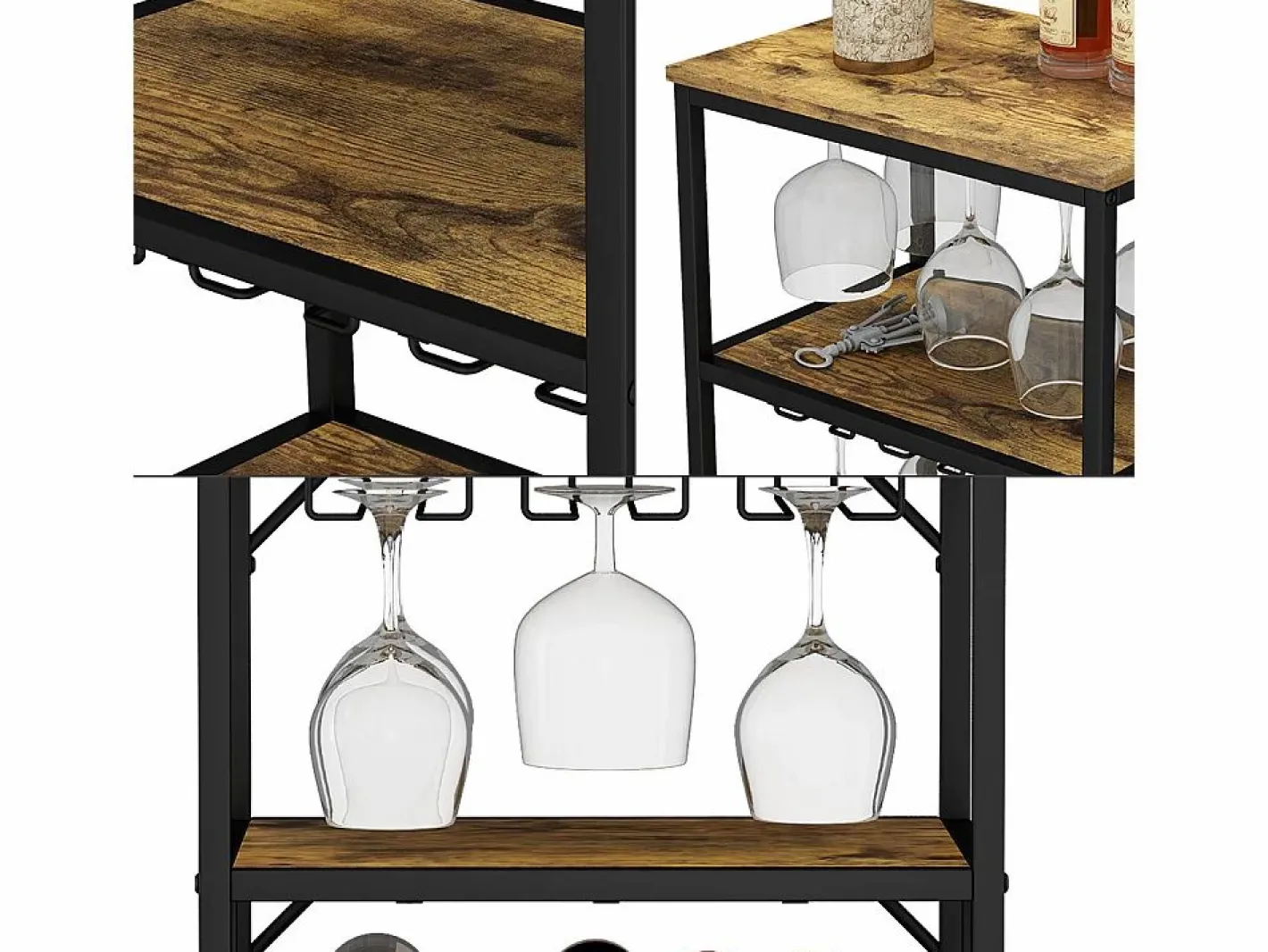 Vicco Botellero|Accesorios Para Vino Y Bar|Botellero roble rústico 50x35x100 vela