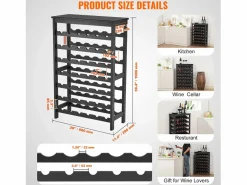 Botellero SucceBuy de Bambú Modular de 7 Niveles para 42 Botellas con Estante de Exhibición de Sobremesa Best