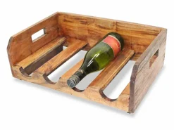 Botelleros para 16 botellas 4 uds madera maciza reciclada ES182196 Marru00f3n New