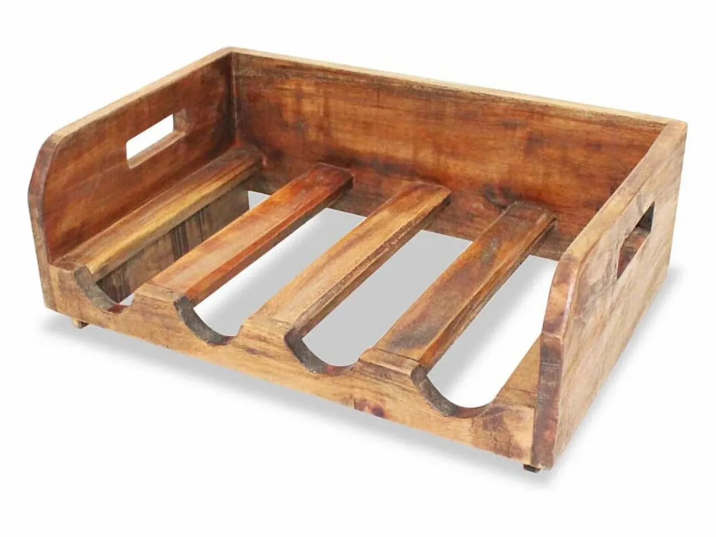Botelleros para 16 botellas 4 uds madera maciza reciclada ES182196 Marru00f3n New