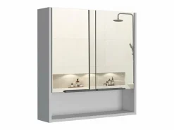 TuHome Botiquin Jaspe en Melamina, con espejos , 62.48 cm X 59.94 cm X 13.97 cm , Blanco New