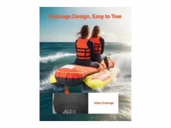 Deportes Náuticos|Boyera Remolcada Hinchable SucceBuy, Tubo de Deporte Náutico Hinchable para 1 a 3 Pasajeros, Capacidad de 231 kg