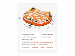 Boyera Remolcada Hinchable SucceBuy, Tubo de Deporte Náutico Hinchable para 1 a 2 Pasajeros, para Navegación Recreativa^ Clearance