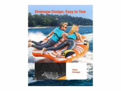 Boyera Remolcada Hinchable SucceBuy, Tubo de Deporte Náutico Hinchable para 1 a 2 Pasajeros, para Navegación Recreativa^ Clearance