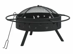 vidaxl Brasero|Brasero con atizador acero XXL 70 cm