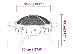 vidaxl Brasero|Brasero con atizador acero XXL 70 cm