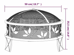 vidaxl Brasero|Brasero con atizador acero XXL 50 cm