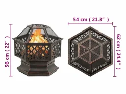 vidaxl Brasero con atizador acero 62x54x56 cm Marru00f3n Clearance