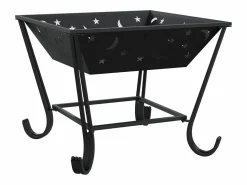 vidaxl Brasero con atizador acero XXL 50 cm Negro Outlet