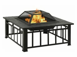 vidaxl Brasero|Brasero con atizador acero 79x79x46,5 cm