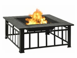 vidaxl Brasero|Brasero con atizador acero 79x79x46,5 cm