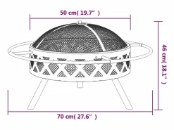 Brasero con atizador acero XXL 70 cm^vidaxl Clearance