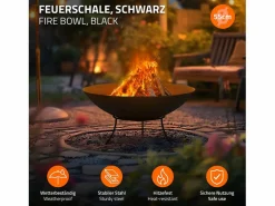 ECD Germany Brasero de acero basero con 3 patas para barbacoa Ø 55 x 24 cm Negro Outlet