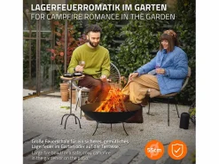 ECD Germany Brasero de acero basero con 3 patas para barbacoa Ø 55 x 24 cm Negro Outlet